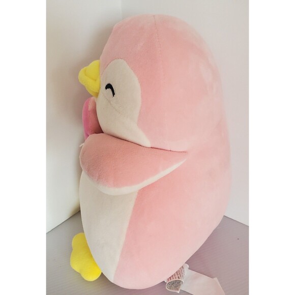 Rare Miniso Life Pink Penguin W/ Doughnut Plush 13” Kawaii Pendy Stuffed Animal - Picture 10 of 11